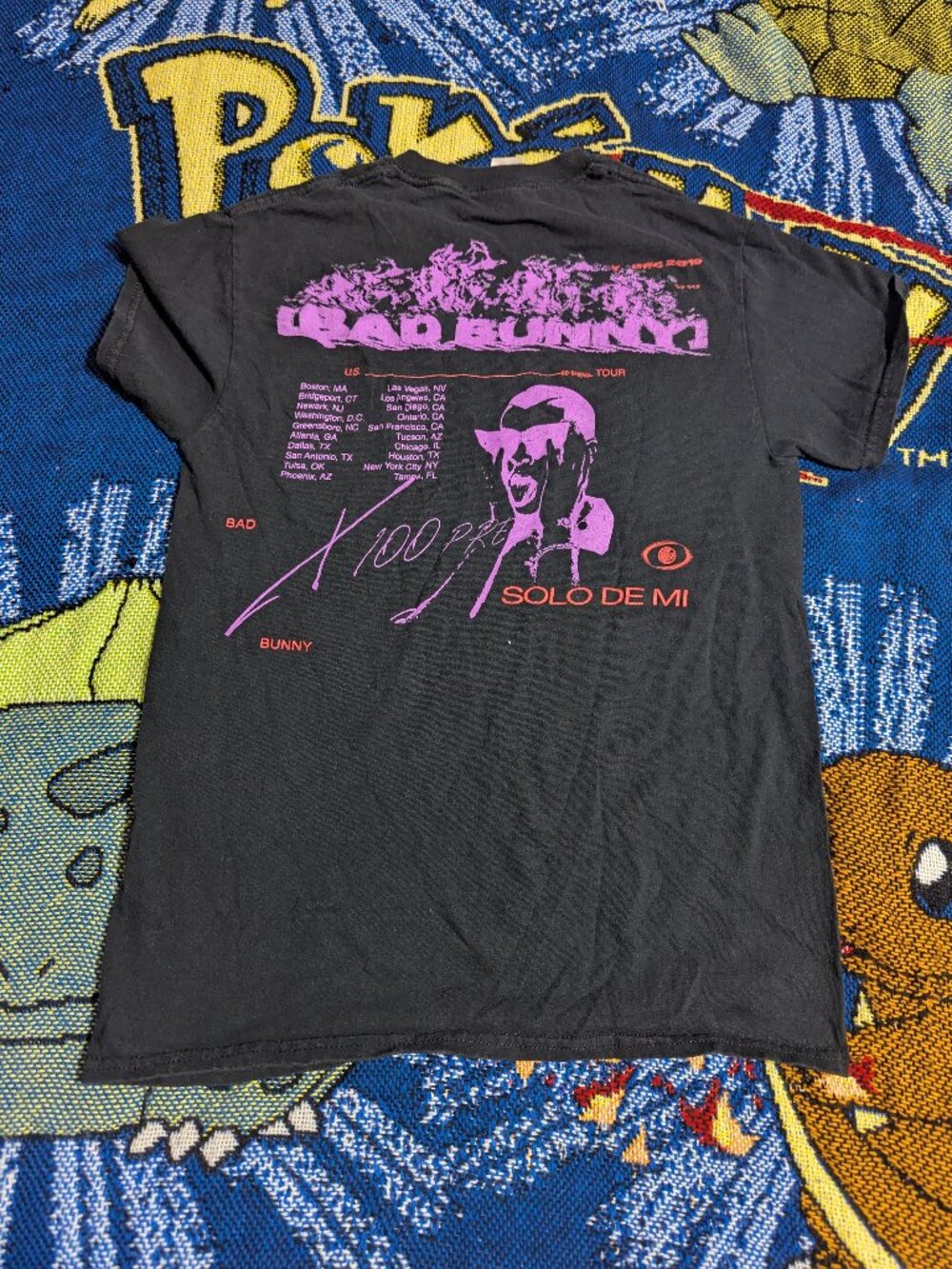 Bad Bunny Solo De Mi Black T-Shirt sz Small